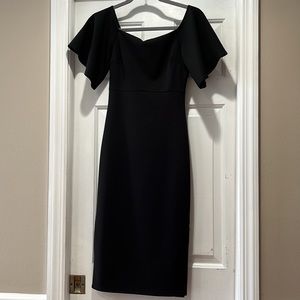 Soprano Black Body-con Midi Off Shoulder Dress XS
